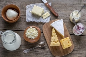 Various types of dairy products