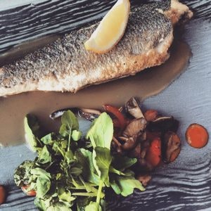 Grilled seabass and vegetables