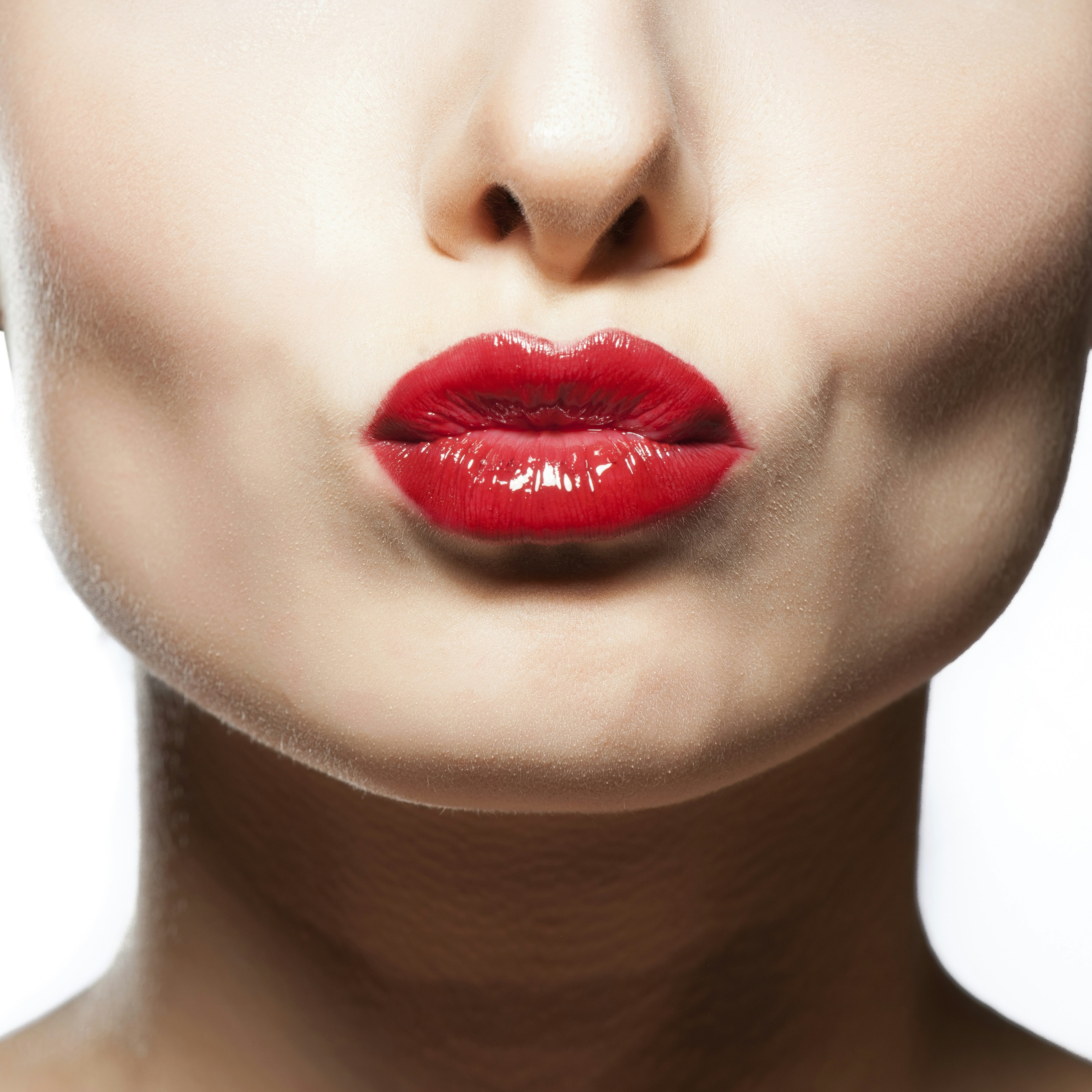 Woman with red lipstick