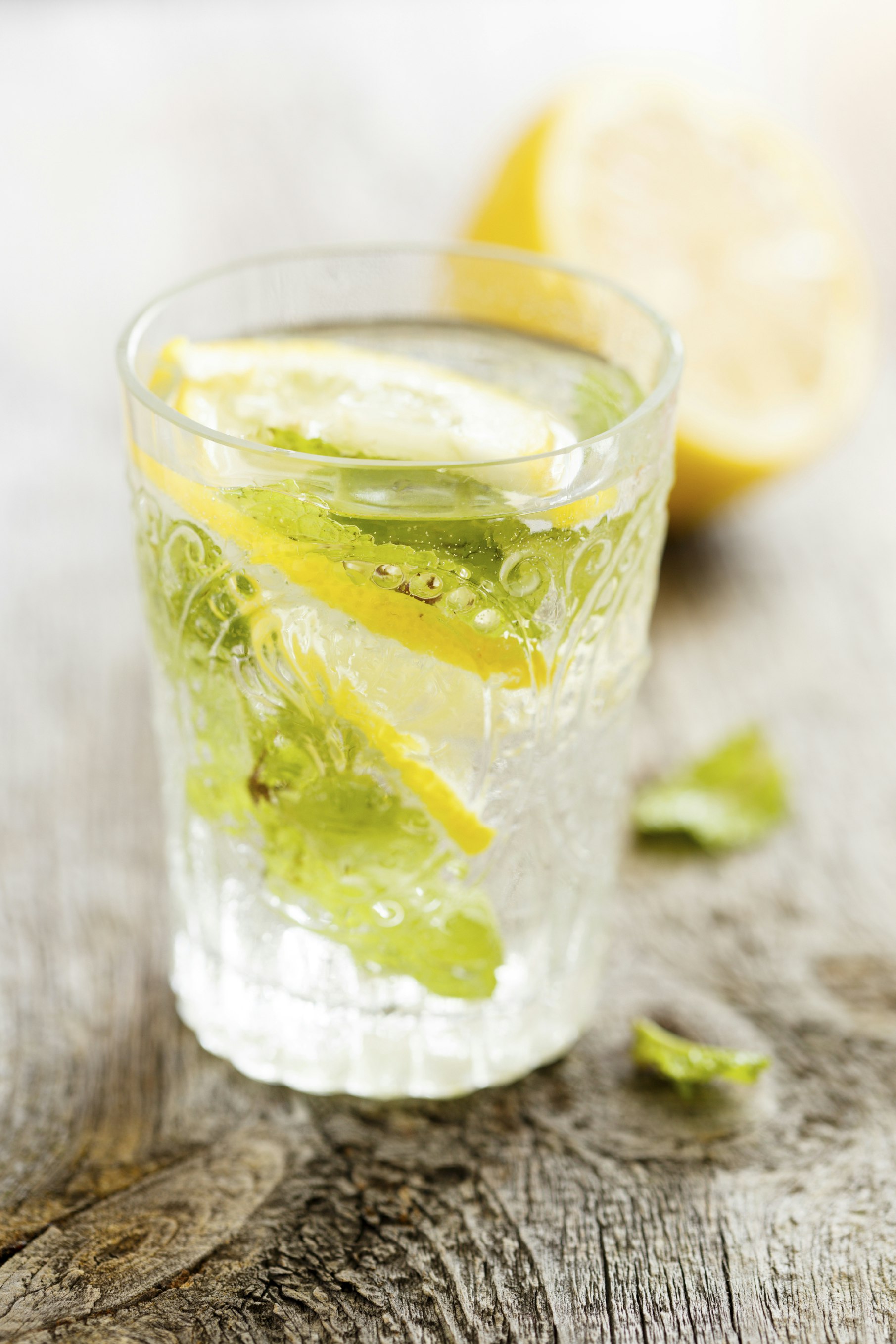 Glass of water and lemon
