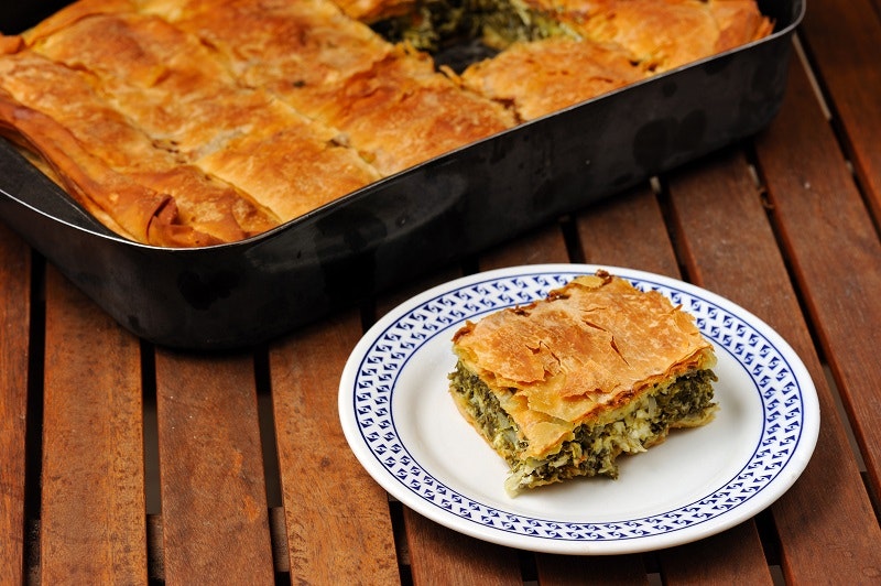 Butternut squash & spinach filo pie